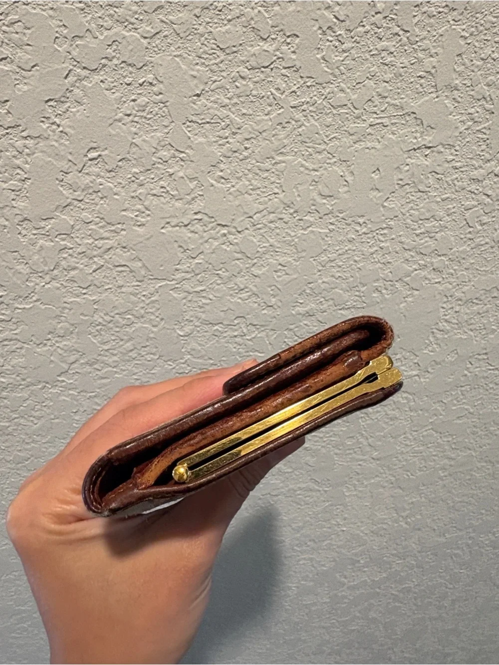 Celine Macadam Beige Monogram Kisslock Trifold Wallet
